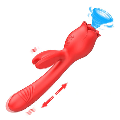 Three-in-One Rabbit-Style Suction Massager